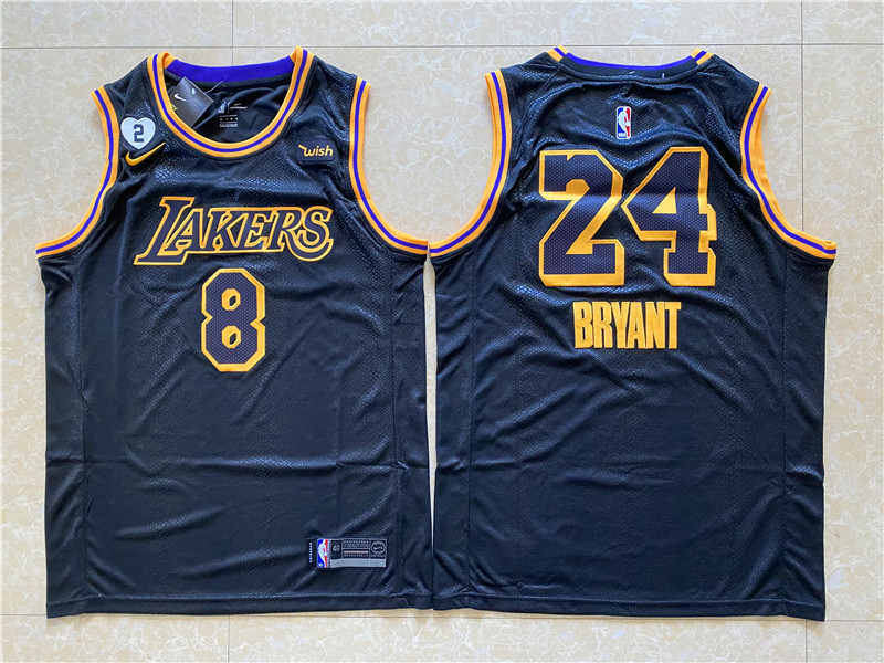 2020 Men Los Angeles Lakers 24 Bryant black Nike NBA jersey Print